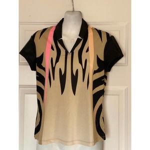 Jamie Sadock Polo Womens Zebra Print Golf Sz XS Shirt